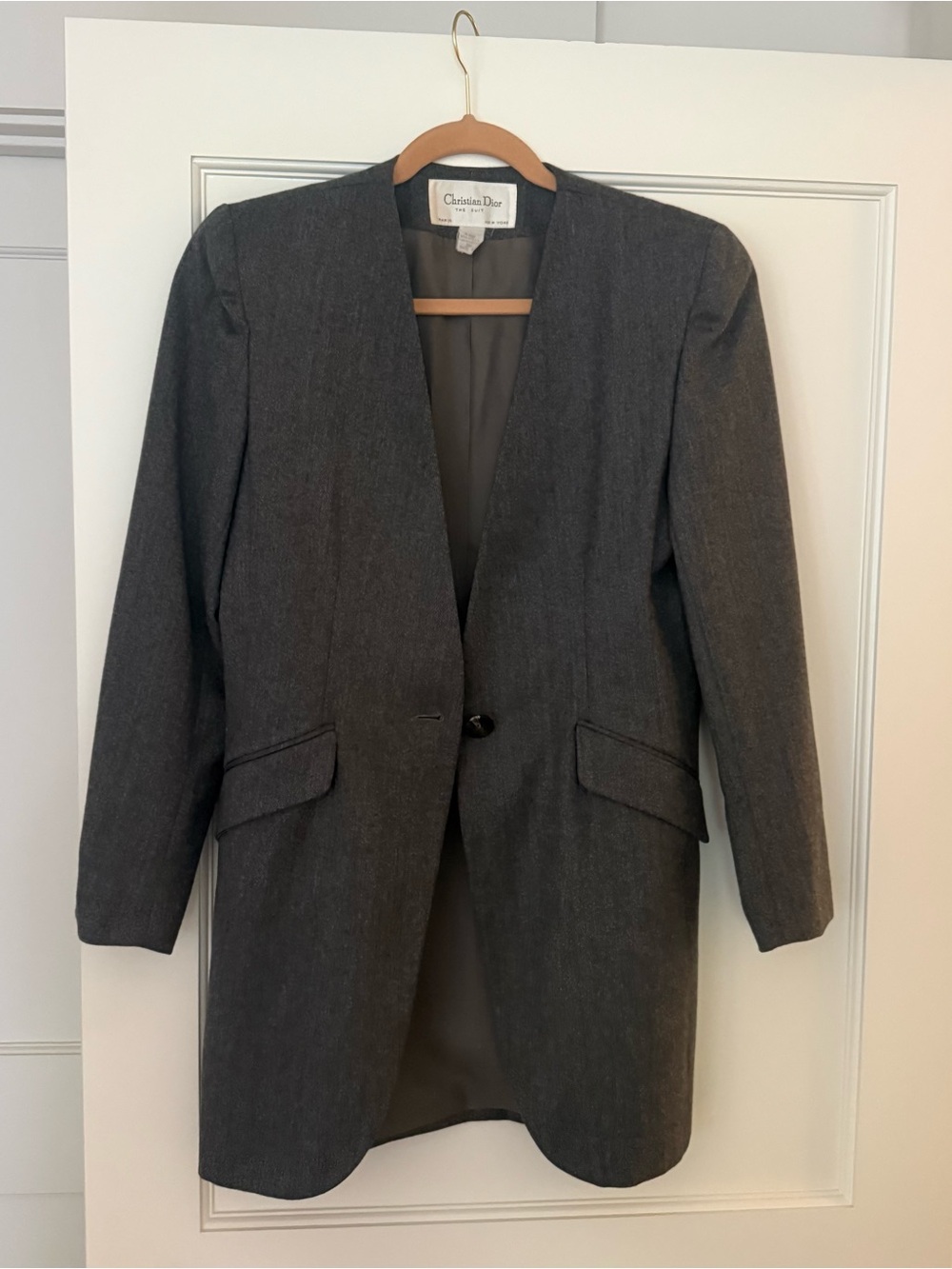 Vintage Christian Dior “The Suit” 100% Wool Gray Women’s Blazer, size 8